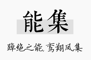 能集名字的寓意及含义