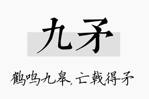 九矛名字的寓意及含义