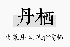 丹栖名字的寓意及含义