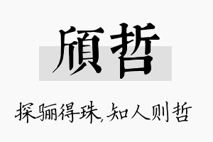 颀哲名字的寓意及含义