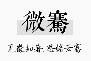 微骞名字的寓意及含义