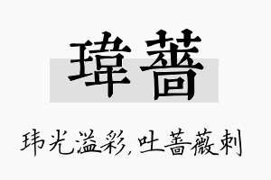 玮蔷名字的寓意及含义