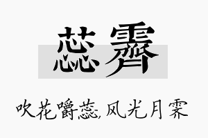 蕊霁名字的寓意及含义