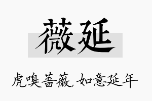 薇延名字的寓意及含义