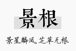 景根名字的寓意及含义