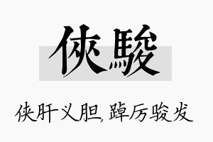 侠骏名字的寓意及含义