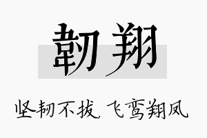 韧翔名字的寓意及含义