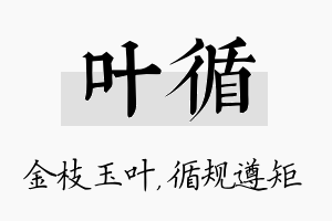 叶循名字的寓意及含义