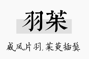 羽茱名字的寓意及含义