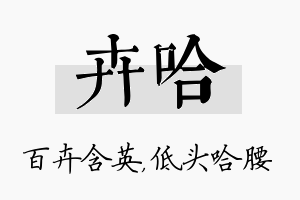 卉哈名字的寓意及含义