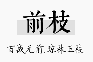 前枝名字的寓意及含义