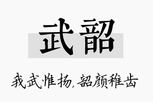 武韶名字的寓意及含义