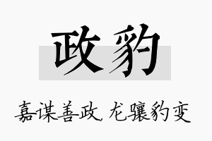 政豹名字的寓意及含义