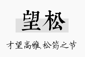 望松名字的寓意及含义