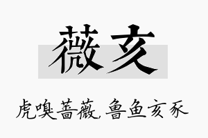 薇亥名字的寓意及含义