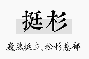 挺杉名字的寓意及含义