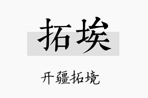 拓埃名字的寓意及含义