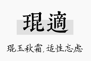 琨适名字的寓意及含义