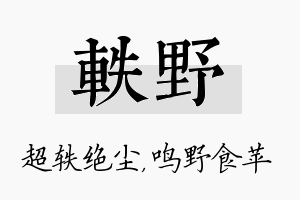 轶野名字的寓意及含义