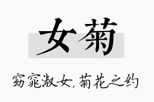 女菊名字的寓意及含义