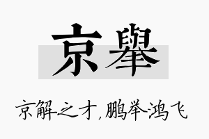 京举名字的寓意及含义