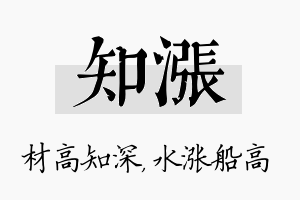 知涨名字的寓意及含义