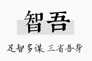 智吾名字的寓意及含义