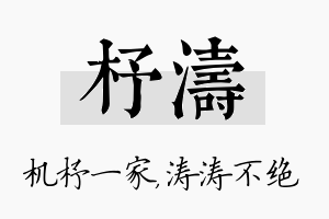 杼涛名字的寓意及含义