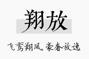 翔放名字的寓意及含义