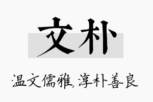 文朴名字的寓意及含义