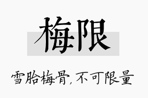 梅限名字的寓意及含义