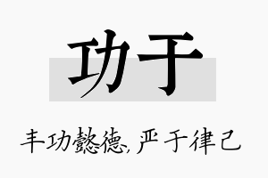 功于名字的寓意及含义