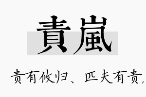 责岚名字的寓意及含义