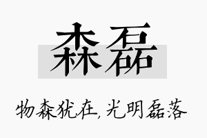 森磊名字的寓意及含义