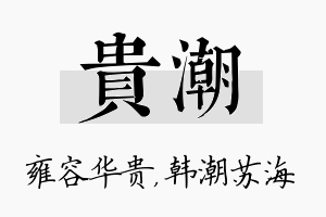 贵潮名字的寓意及含义