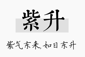 紫升名字的寓意及含义