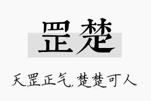 罡楚名字的寓意及含义