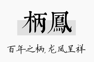 柄凤名字的寓意及含义