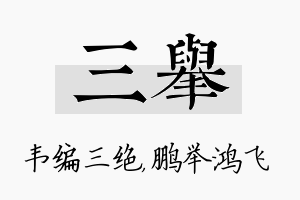 三举名字的寓意及含义