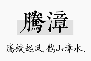 腾漳名字的寓意及含义