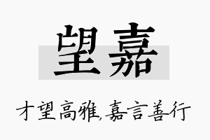 望嘉名字的寓意及含义