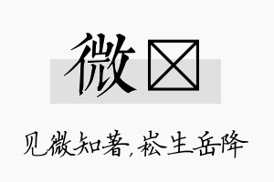 微崧名字的寓意及含义