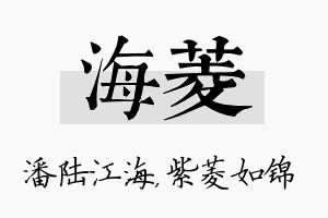 海菱名字的寓意及含义