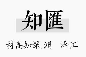 知汇名字的寓意及含义