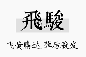 飞骏名字的寓意及含义