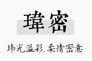 玮密名字的寓意及含义