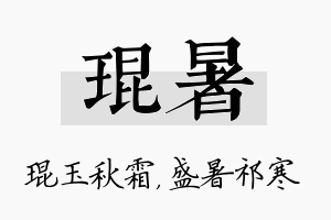 琨暑名字的寓意及含义