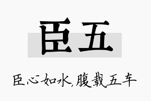 臣五名字的寓意及含义