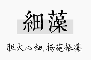 细藻名字的寓意及含义