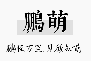 鹏萌名字的寓意及含义